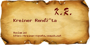 Kreiner Renáta névjegykártya
